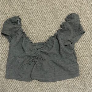 Women's Gray Ruched Top